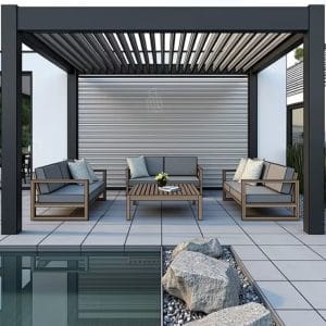 Aluminiowa pergola ogrodowa 3×4 z ruchomymi lamelami