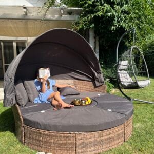 Venus – elegancka leżanka ogrodowa technorattan 210 cm 2 kolory